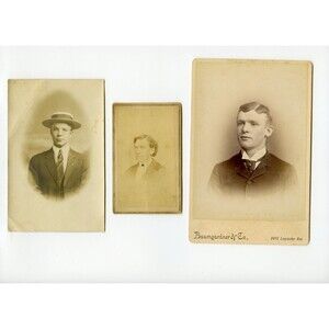 13 Antique Portraits of Men and Boys 1800s Cabinet Cards Postcards Photos Phila